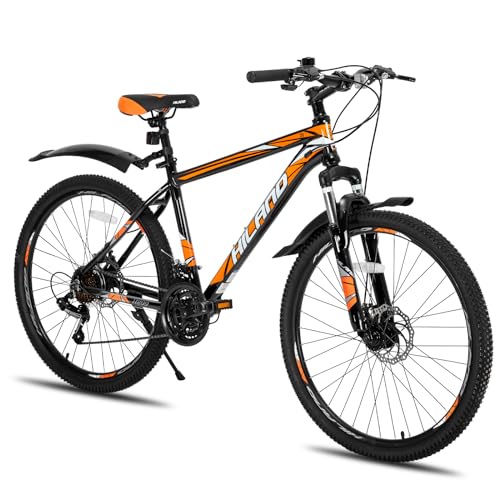 Hiland 27,5 Zoll Mountainbike 21-Gang MTB Aluminiumrahmen Scheibenbremse Speichenräder Jugendliche Fahrad Herr Damen Einteiliges Fahrradrad Schwarz&Orange Hiland 27,5 Zoll Mountainbike 21-Gang MTB Aluminiumrahmen Scheibenbremse Speichenräder Jugendliche Fahrad Herr Damen Einteiliges Fahrradrad Schwarz&Orange von ROCKSHARK