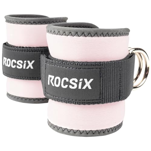 ROCSIX - (1Paar) Fussschlaufen Kabelzug, verstellbare Fußmanschetten Gym, gepolsterte Fußschlaufen Kabelzug für das Training am Kabelzug, Seilzug, Kabelturm Fußschlaufe, Kickbacks Fuschlaufe von ROCSIX