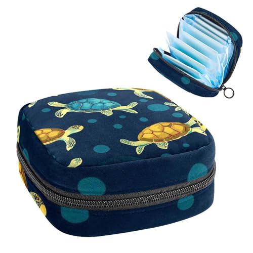 Aufbewahrungstasche für Damenbinden, Motiv: Meeresschildkröte, 668 Tampon-Reißverschlusstasche, Perioden-Tasche für Teenager, Mädchen, weibliche Menstruations-Geldbörse von RODAILYCAY