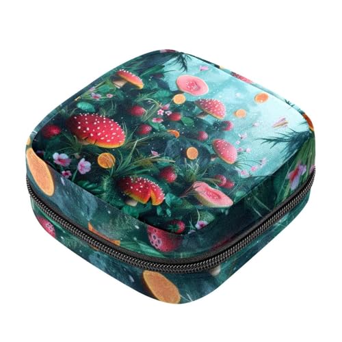 Aufbewahrungstasche für Sanitär, Stilleinlagen-Halter, Reißverschluss, Menstruationstaschen, Pilz, weibliche Menstruationspads, Tampon-Organizer Aufbewahrungstasche für Sanitär, Stilleinlagen-Halter, Reißverschluss, Menstruationstaschen, Pilz, weibliche Menstruationspads, Tampon-Organizer von RODAILYCAY