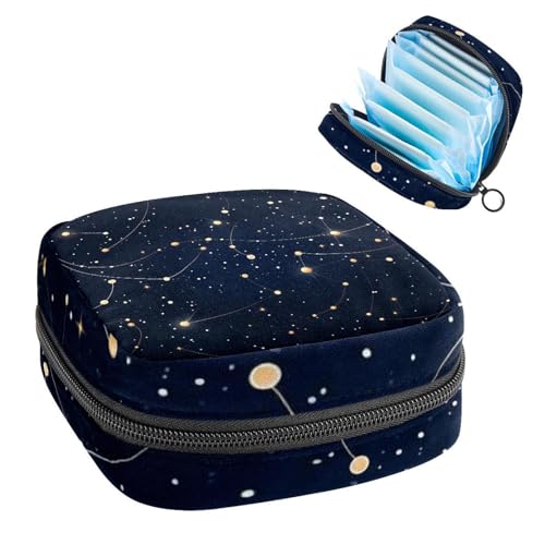 Damenbinden-Aufbewahrungstasche, Gemini Constellation-712 Tampon-Reißverschlusstasche, Perioden-Tasche für Teenager, Mädchen, weibliche Menstruations-Geldbörse von RODAILYCAY