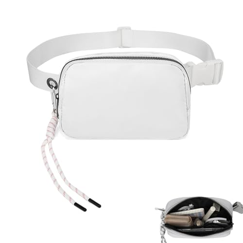 ROFIHOKS Bovagu Umhängetasche, Umhängetasche mit langem Riemen, Gürteltasche für Männer/Frauen mit verstellbarem Riemen (White,One Size) von ROFIHOKS