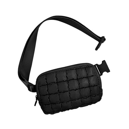 Umhängetasche mit Karomuster, Umhängetasche mit Karomuster, Gürteltasche mit verstellbarem Riemen für Damen (Black,One Size) von ROFIHOKS