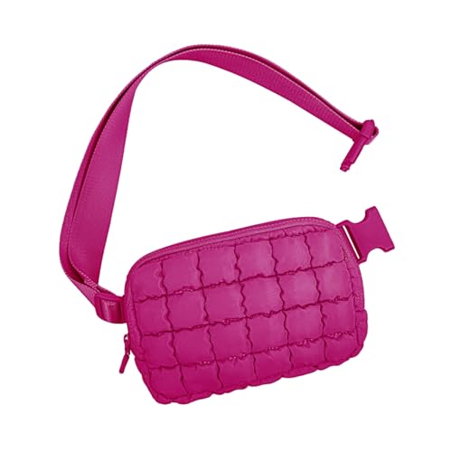 Umhängetasche mit Karomuster, Umhängetasche mit Karomuster, Gürteltasche mit verstellbarem Riemen für Damen (Rose Red,One Size) von ROFIHOKS