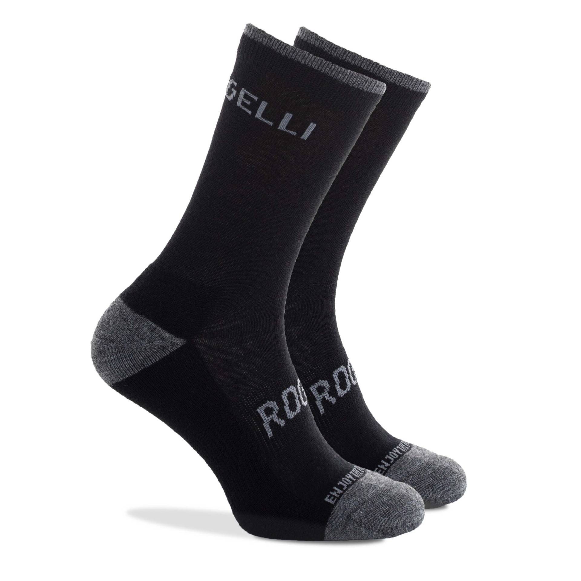 Radsport Winter Lange Fahrradsocken Merinowolle Schwarz von ROGELLI