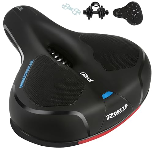ROGTYO Fahrradsattel Gel Fahrradsitz Pro 2.0 Breiter Weicher Komfortabel Atmungsaktiv Stoßdämpfend Ergonomisch Memory Foam Fahrrad Sattel mit wasserdichte (Pro 2.0 + Schwarz) ROGTYO Fahrradsattel Gel Fahrradsitz Pro 2.0 Breiter Weicher Komfortabel Atmungsaktiv Stoßdämpfend Ergonomisch Memory Foam Fahrrad Sattel mit wasserdichte (Pro 2.0 + Schwarz) von ROGTYO
