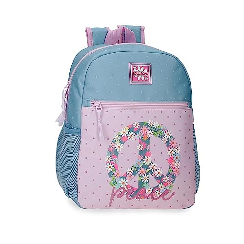 ROLL ROAD Peace Rucksack, anpassbar, mehrfarbig, 27 x 33 x 11 cm, Polyester, 9,8 l, bunt, Talla única, Anpassbarer Rucksack von Roll Road