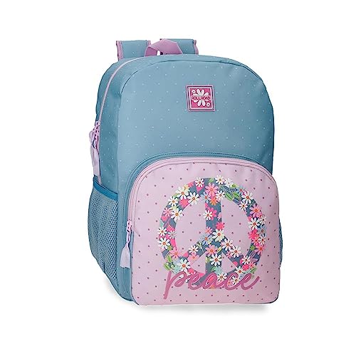 ROLL ROAD Peace Rucksack, anpassbar, mehrfarbig, 31 x 42 x 13 cm, Polyester, 15,6 l, bunt, Talla única, Anpassbarer Rucksack von Roll Road