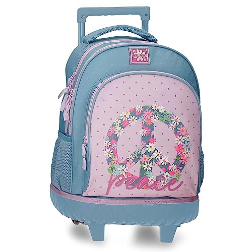 ROLL ROAD Peace Rucksack, mehrfarbig, 32 x 43 x 21 cm, Polyester, 28,9 l, bunt, Talla única, Tagesrucksa von Roll Road