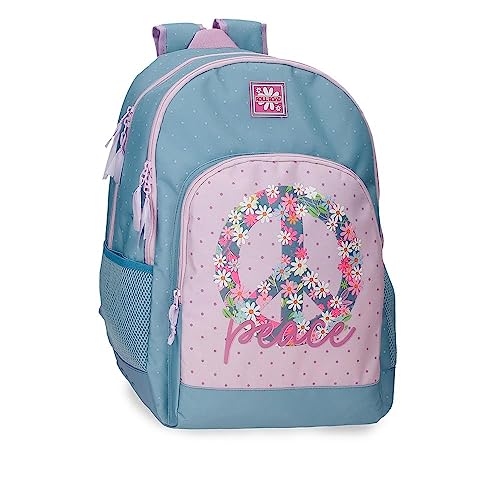 ROLL ROAD Peace Rucksack, mehrfarbig, 33 x 44 x 17 cm, Polyester, 24,68 l, bunt, Talla única, Tagesrucksa von Roll Road