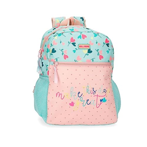 ROLL ROAD Queen of Hearts Rucksack, anpassbar, mehrfarbig, 27 x 33 x 11 cm, Polyester, 9,8 l, bunt, Talla única, Anpassbarer Rucksack von Roll Road