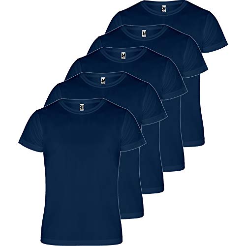 ROLY Herren T-Shirt (5 Stück) Sport | Funktionales T-Shirt für Fitness oder Lauftraining | Atmungsaktiv, Herren, marineblau, M von ROLY
