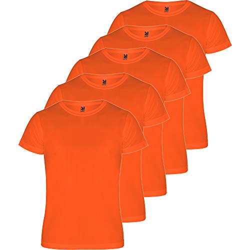 ROLY Herren T-Shirt (5 Stück) Sport | Funktionales T-Shirt für Fitness oder Lauftraining | Atmungsaktiv, Herren, orange, 2XL von ROLY