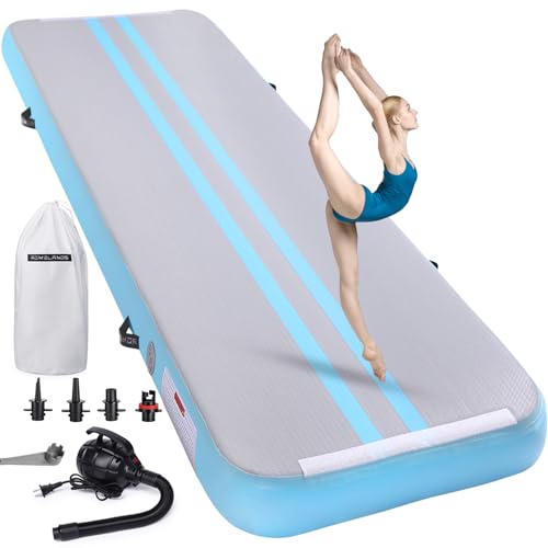 ROMELANDS Turnmatte Aufblasbar, 3M/4M/5M Trainingsmatte mit Luftpumpe, 10 cm hoch Gymnastikmatte für Yoga, Taumel, Turnen, Ausbildung von ROMELANDS