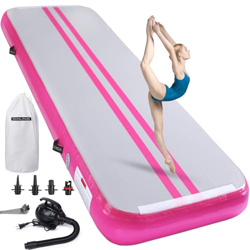 ROMELANDS Rosa Air Matte Track Tumbling Matte Gymnastikmatte Turnmatte mit elektrischer Luftpumpe, Yogamatte, Camping Trainingsmatte, Fitness Yoga Sportmatte von ROMELANDS