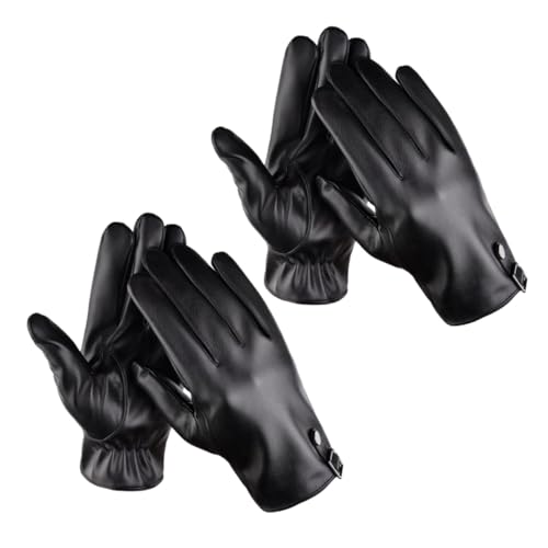 ROMISBABA 2 Paare Herren Lederhandschuhe Winter Warm Gefüttert Winddicht Reithandschuhe Touchscreen Geeignet für Outdoor Skifahren Klettern ROMISBABA 2 Paare Herren Lederhandschuhe Winter Warm Gefüttert Winddicht Reithandschuhe Touchscreen Geeignet für Outdoor Skifahren Klettern von ROMISBABA