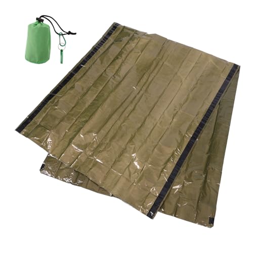 ROMISBABA Survival Schlafsack Wiederverwendbarer Winddichter Notfall Schlafsack und Decke Isolierend Feuchtigkeitsabweisend Multifunktional für Outdoor Camping Wandern Bergsteiger Grün mit ROMISBABA Survival Schlafsack Wiederverwendbarer Winddichter Notfall Schlafsack und Decke Isolierend Feuchtigkeitsabweisend Multifunktional für Outdoor Camping Wandern Bergsteiger Grün mit von ROMISBABA
