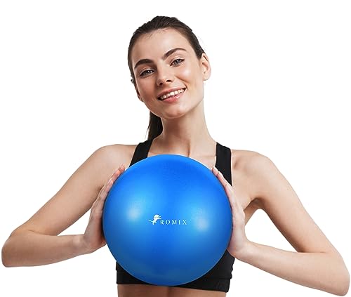 ROMIX Pilates-Ball, 22,9 cm, rutschfest, weich, 23 cm, Mini-Gymnastikball, Anti-Burst, aufblasbar, kleiner Fitnessball für Erwachsene, Krafttraining, Stabilität, Physiotherapie, Balance, Yoga, von ROMIX