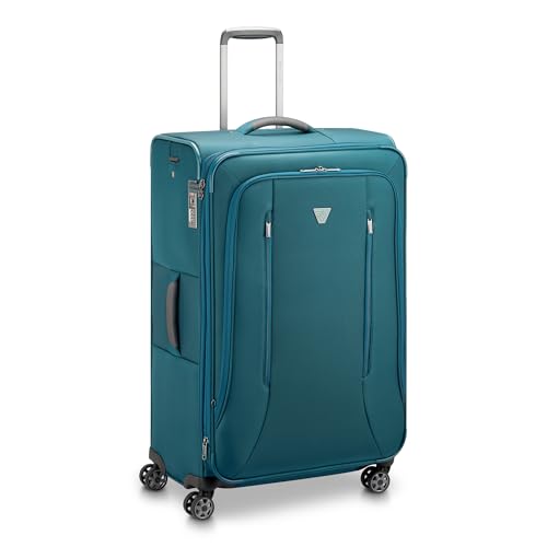 RONCATO CITY 3.0 Weicher Koffer Trolley Erweiterbar mit Reißverschluss und TSA Verschlusssystem, Smaragd, Grande von RONCATO