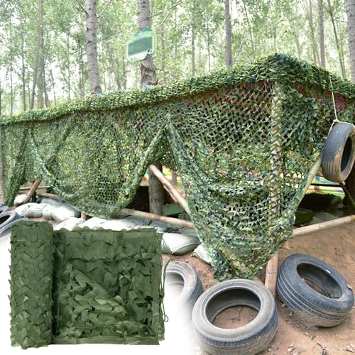 RONGESAEFS Tarnnetz Grün 2x3m 2x6m 3x3m 3x4m 4x5m 4x6m,Outdoor Garten Schattennetz,tarnnetz Sonnenschutz Camouflage Netz für Militärdekoration,Tarnnetz Jagd(Size:10x10m(32.8x32.8ft)) von RONGESAEFS