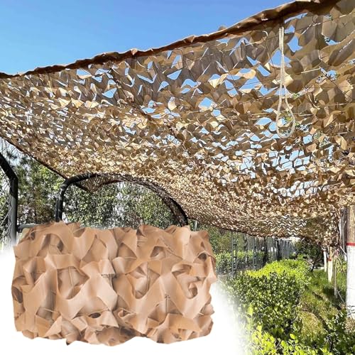 RONGESAEFS Tarnnetz Sand 7x8m(22.9x26ft), Tarnnetz für Sichtschutz, Für Tarndekoration, Terrassen-Sonnenschutz, Outdoor-Camping, Gartenzaun von RONGESAEFS