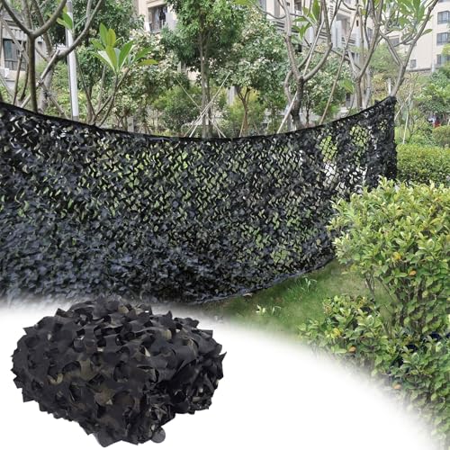 RONGESAEFS Tarnnetz Schwarz 3x4m(9.8x13ft),Verstärktes Camouflage Netz, Schatten Abdeckung Tarnnetz, Verwendet Für Camping, Terrassen Sonnenschutz, Partydekoration, Gartendekoration von RONGESAEFS