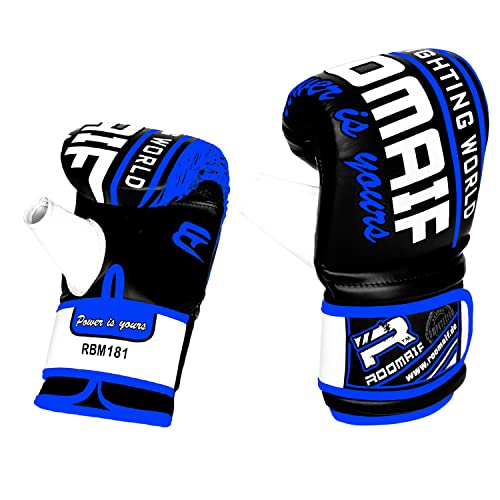 ROOMAIF sandsackhandschuhe Boxsack Handschuhe Punching Bag Mitts Gerätehandschuhe Mitts Gloves Sandsäcke & Punchingbälle DE (Blau Schwarz, L) von ROOMAIF