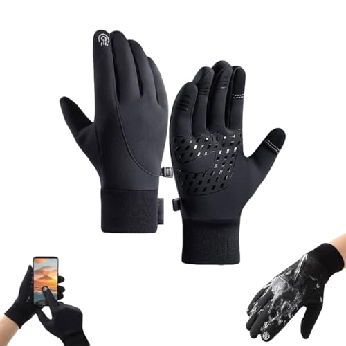 ROPTINK Dodorado-Handschuhe, Premium-Thermohandschuhe, Thermo-Winterhandschuhe, Winddicht, wasserdicht, warme Fäustlinge für Damen, Thermohandschuhe mit Touchscreen, warm für den Winter (Black,L) von ROPTINK