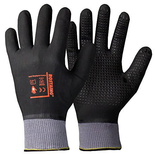 ROSTAING Handschuhe MAXIPRO - Arbeitshandschuhe - Schutzhandschuhe - Arbeitshandschuhe - Ideal für alle Arbeiten in nassen und/oder fettigen Umgebungen, Schwarz ROSTAING Handschuhe MAXIPRO - Arbeitshandschuhe - Schutzhandschuhe - Arbeitshandschuhe - Ideal für alle Arbeiten in nassen und/oder fettigen Umgebungen, Schwarz von ROSTAING