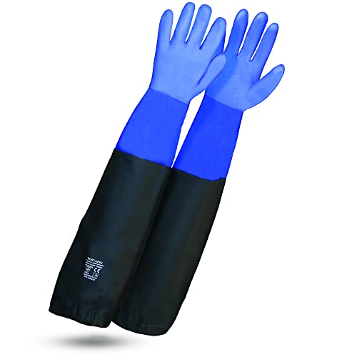 ROSTAING Handschuhe WETPRO - Ein Paar wasserdichte Arbeitshandschuhe - Für die Instandhaltung von Teichen, Gruben oder Aquarien - Lange, wasserdichte Schutzhandschuhe Blau und Schwarz - Klempnerei ROSTAING Handschuhe WETPRO - Ein Paar wasserdichte Arbeitshandschuhe - Für die Instandhaltung von Teichen, Gruben oder Aquarien - Lange, wasserdichte Schutzhandschuhe Blau und Schwarz - Klempnerei von ROSTAING