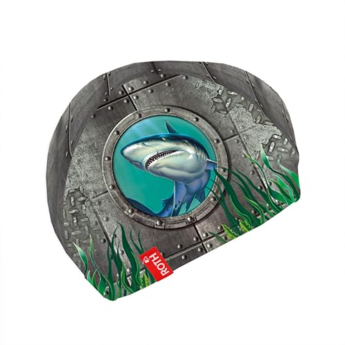 ROTH Kinder-Badekappe, 21x19 cm, 82% Polyester, 18% Elasthan, Hai von ROTH