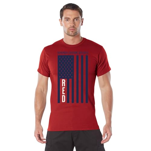 Rothco 11832 R.E.D. (Remember Everyone Deployed) T-Shirt mit solider blauer Flagge von ROTHCO