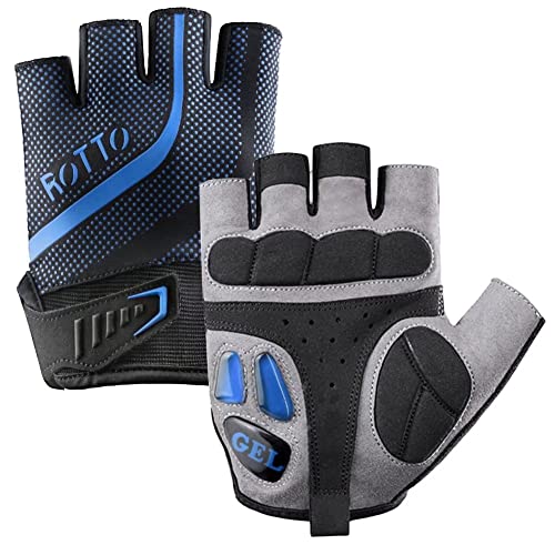 ROTTO Fahrradhandschuhe Halbfinger Handschuhe Unisex Radsporthandschuhe mit Gel Stoßdämpfende für MTB Rennrad Fitness Downhill von ROTTO