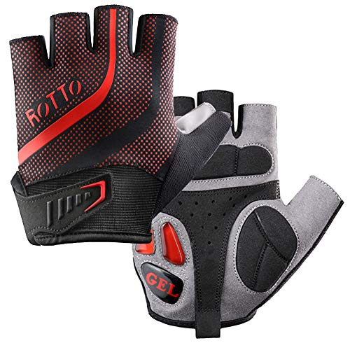 ROTTO Fahrradhandschuhe MTB Handschuhe Halbfinger für Herren Damen mit Gel und SBR-Polsterung ROTTO Fahrradhandschuhe MTB Handschuhe Halbfinger für Herren Damen mit Gel und SBR-Polsterung von ROTTO