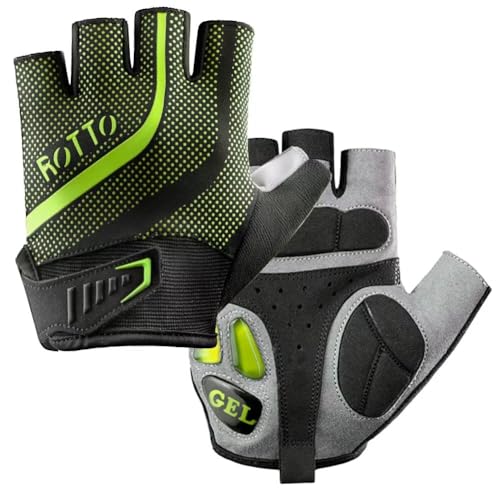 ROTTO Fahrradhandschuhe MTB Handschuhe Halbfinger für Herren Damen mit Gel und SBR-Polsterung ROTTO Fahrradhandschuhe MTB Handschuhe Halbfinger für Herren Damen mit Gel und SBR-Polsterung von ROTTO