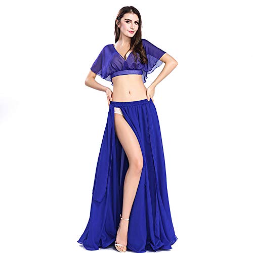 ROYAL SMEELA Bauchtanz Rock Top Damen Bauchtanz Kostüm Set für Frauen Sexy Schlitz Tanzen Chiffon Rock und Top Bauchtanz Outfit Kleid Oberteil Röcke Anzug ROYAL SMEELA Bauchtanz Rock Top Damen Bauchtanz Kostüm Set für Frauen Sexy Schlitz Tanzen Chiffon Rock und Top Bauchtanz Outfit Kleid Oberteil Röcke Anzug von ROYAL SMEELA