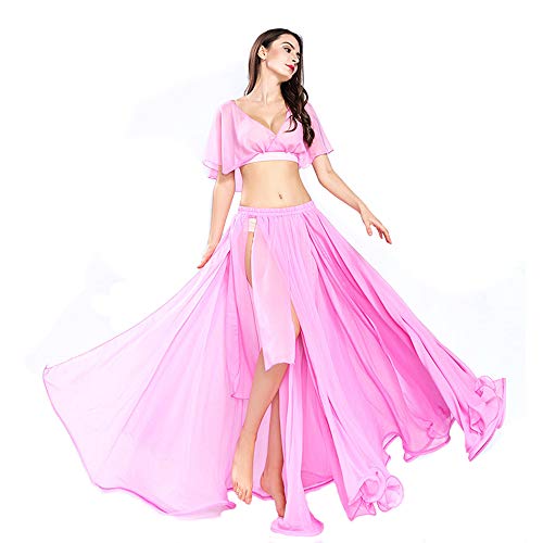 ROYAL SMEELA Bauchtanz Rock Top Damen Bauchtanz Kostüm Set für Frauen Sexy Schlitz Tanzen Chiffon Rock und Top Bauchtanz Outfit Kleid Oberteil Röcke Anzug ROYAL SMEELA Bauchtanz Rock Top Damen Bauchtanz Kostüm Set für Frauen Sexy Schlitz Tanzen Chiffon Rock und Top Bauchtanz Outfit Kleid Oberteil Röcke Anzug von ROYAL SMEELA