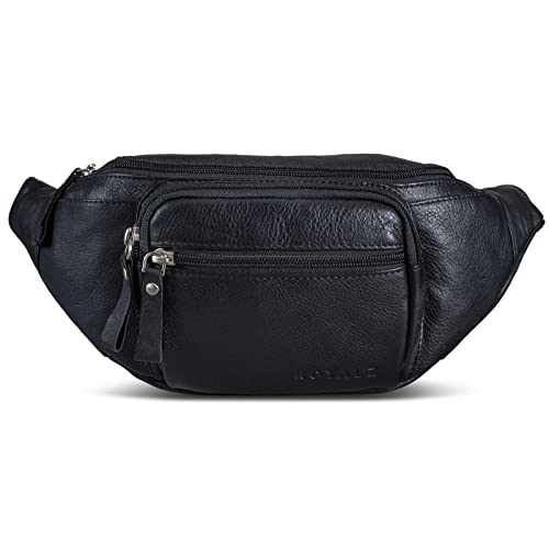 ROYALZ 'Alabama' Gürteltasche Leder Herren Damen Bauchtasche Retro Vintage Look Hüfttasche flach Brusttasche Brustbeutel Echtleder | Verstellbarer Gurt bis 130 cm, Farbe:Schwarz ROYALZ 'Alabama' Gürteltasche Leder Herren Damen Bauchtasche Retro Vintage Look Hüfttasche flach Brusttasche Brustbeutel Echtleder | Verstellbarer Gurt bis 130 cm, Farbe:Schwarz von ROYALZ