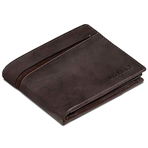 ROYALZ 'Nashville' Vintage Leder Brieftasche Herren mit RFID Blocker 7 Kartenfächer Männer Geldbeutel Portmonee, Farbe:Novara Braun ROYALZ 'Nashville' Vintage Leder Brieftasche Herren mit RFID Blocker 7 Kartenfächer Männer Geldbeutel Portmonee, Farbe:Novara Braun von ROYALZ