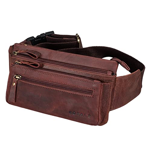 ROYALZ 'Vegas' Bauchtasche Leder Flach Herren Damen Flache Gürteltasche Vintage 5 Fächer Retro Hüfttasche Brusttasche, Farbe:Ohio Braun ROYALZ 'Vegas' Bauchtasche Leder Flach Herren Damen Flache Gürteltasche Vintage 5 Fächer Retro Hüfttasche Brusttasche, Farbe:Ohio Braun von ROYALZ
