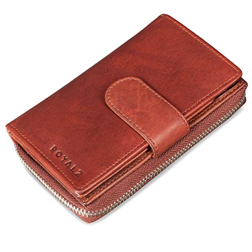 ROYALZ Vintage Leder Damen Geldbörse 18 Kartenfächer Organizer RFID Blocker Portemonnaie viele Fächer Brieftasche XXL Portmonee, Farbe:Roma Cognac Braun ROYALZ Vintage Leder Damen Geldbörse 18 Kartenfächer Organizer RFID Blocker Portemonnaie viele Fächer Brieftasche XXL Portmonee, Farbe:Roma Cognac Braun von ROYALZ