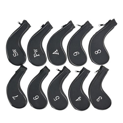 RPFROP 10Pcs Eisen Headcover Wasserdicht Putter Iron Head Golfplätze Club Headcover Mit Nummer Fit Die Meisten Marke von RPFROP