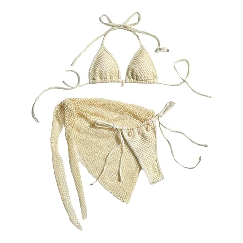 RPFROP Geteilter Damen Badeanzug Mit Badeanzug Wickel Neckholder Schwimmkostüm Mit Strand Wickelrock Rückenfreie Badebekleidung von RPFROP