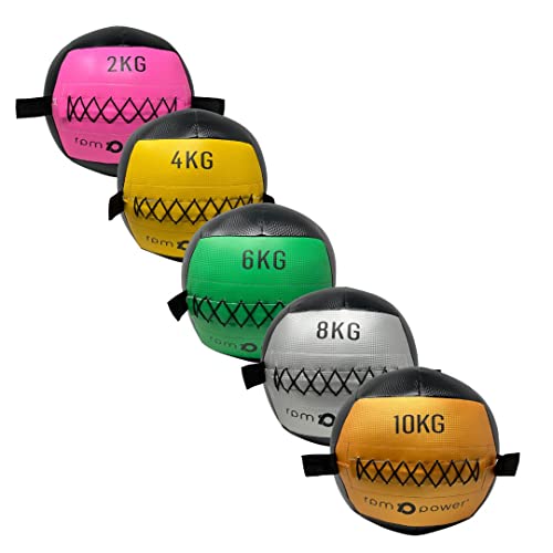 RPM Power Wandball – weicher Medizinball / Wand-Medizinball für Ganzkörpertraining und Kraftübungen (2 kg - 10 kg) (komplettes Set (2 kg - 10 kg)) von RPM Power