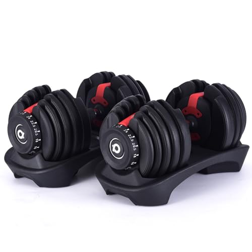 Verstellbares Kurzhantel-Paar 24 kg - Krafttrainingsset für Zuhause mit automatischer Gewichtsanpassung (2,2 kg bis 24 kg) - Kompakte & vielseitige Gewichte für Workout, Fitness und Muskelaufbau von RPM Power