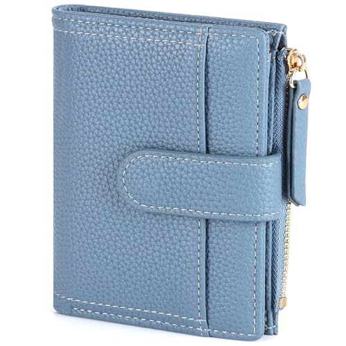 RRANCharltu Geldbörse Damen Leder Portemonnaie Damen klein mit kartenfächern Geldbeutel klein Brieftasche Mädchen mit Reißverschlusstasche und Banknotenfach, Blau RRANCharltu Geldbörse Damen Leder Portemonnaie Damen klein mit kartenfächern Geldbeutel klein Brieftasche Mädchen mit Reißverschlusstasche und Banknotenfach, Blau von RRANCharltu