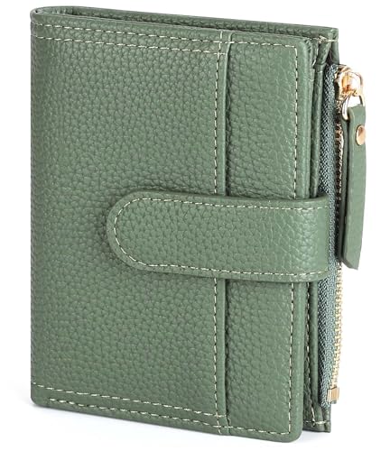 RRANCharltu Geldbörse Damen Leder Portemonnaie Damen klein mit kartenfächern Geldbeutel klein Brieftasche Mädchen mit Reißverschlusstasche und Banknotenfach, Grün RRANCharltu Geldbörse Damen Leder Portemonnaie Damen klein mit kartenfächern Geldbeutel klein Brieftasche Mädchen mit Reißverschlusstasche und Banknotenfach, Grün von RRANCharltu