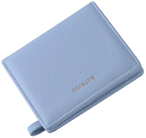RRANCharltu Geldbörse Damen klein Leder Kleines Portemonnaie Mini Kurzer Damen Geldbeutel mit Zipper Münzfach Brieftasche (Blau) von RRANCharltu