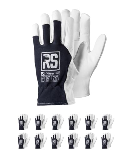 RS - COMFO TEC Montage-Handschuhe verstärktes Ziegenleder/Größe 8, 12 Paar/Weiß/Dunkelblau/Montagehandschuhe/Arbeitshandschuhe Leder Herren Damen robuste Lederhandschuhe Schutzhandschuhe RS - COMFO TEC Montage-Handschuhe verstärktes Ziegenleder/Größe 8, 12 Paar/Weiß/Dunkelblau/Montagehandschuhe/Arbeitshandschuhe Leder Herren Damen robuste Lederhandschuhe Schutzhandschuhe von RS