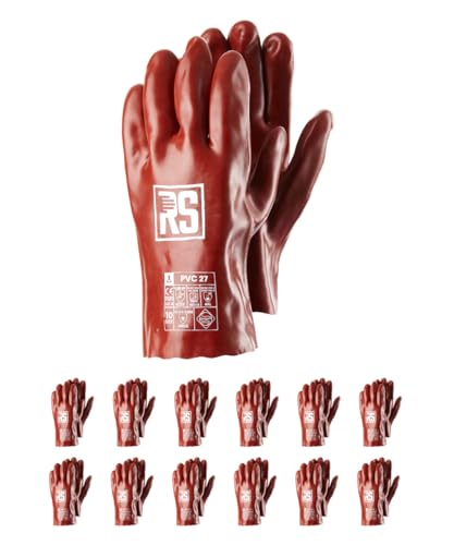 RS PVC 27 Schutzhandschuhe Chemikalien aus PVC/Größe 10, 12 Paar/Braun/Chemisch und Mikrobiologisch Handschuhe/Arbeitshandschuhe/beständig gegen Säurefest, Säure Laugen und Öl Handschuhe RS PVC 27 Schutzhandschuhe Chemikalien aus PVC/Größe 10, 12 Paar/Braun/Chemisch und Mikrobiologisch Handschuhe/Arbeitshandschuhe/beständig gegen Säurefest, Säure Laugen und Öl Handschuhe von RS